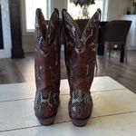 Boulet Women's Western Snakeskin & Leather Cowboy Boots, 8 Brown Photo 5