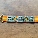 Juicy Couture Pam Gela Plate Friendship Orange Bracelet Silver & Green Crystals Photo 0