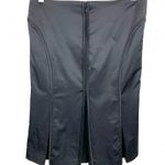 Marciano Womens Princess Seam Pleated Skirt Cotton Stretch Shiny Black Size 2 Photo 6