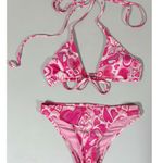 Pink Pastel Hearts Bikini Top and Bottoms Swimwear Bathing Suit Set Size S 🩷 Photo 0