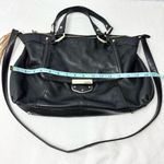 B Makowsky Large Black Genuine Leather Handbag Lombard Satchel Photo 5