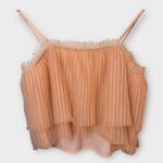 Anthropologie Pleated Tulle Cami Top – Size M (Peach Blush) Photo 3