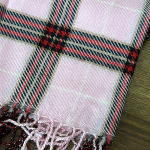 Talbots  Wool Scarf‎ Rectangle Outerwear Plaid Pink Fringe Warm Winter Bright NEW Photo 3