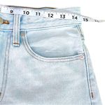 Madewell  Relaxed Denim Short In Light Wash Blue w Zipper Fly, Raw Fray Edges Hem Photo 2