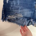 New Kancan for Maurices High Rise Ripped Button Fly 3.5” Short size 24 Blue Photo 6