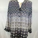 Rebecca Malone Vintage  beautiful button down print top with cami size large Photo 2