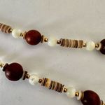 Lee Sands vintage mother of pearl lion pendant necklace Brown Photo 9