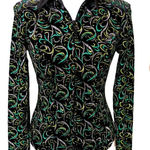 VINTAGE Y2K RARE EQUESTRIAN HOBBY HORSE WESTERN GLITTER JACKET X SMALL EUC #3 Green Size XS Photo 0