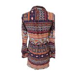 Entro NEW  Women's Ikat Geometric Print Draw String Shirt Dress Boho Colorful S Photo 1