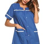 Ekouaer NWT  blue button front dress M Photo 0