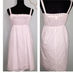 MODA INTERNATIONAL 100% COTTON SUNDRESS W/REMOVABLE STRAPS EYELET FLOWY White Photo 1