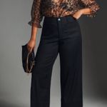 Anthropologie Maeve The Colette Linen Blend Wide-Leg Crop Pants, Size 32 Tall Photo 0