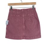 Free People NWT  Virgo Jean Denim Mini Skirt Womens 28 Mauve Pink Coquette Retro Photo 2