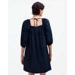 Madewell  Square Neck Puff Sleeve Dress 4‎ Blue NWT Travel Resort Shower NS986 Photo 2