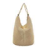 olga berg Bianca Ball Mesh Handle Bag in Gold One Size Womens Clutch evening Photo 2