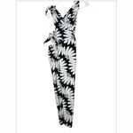 Farm Rio NWT  Copacabana One Shoulder Jumpsuit Black White Women's Size M Photo 4
