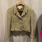 Doncaster Cute vintage 80s-90s silk tweed olive chartreuse mcm crop blazer  Photo 8