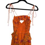 For Love & Lemons NEW NWOT  Peony High Low Midi Dress In Orange Floral Print Photo 9