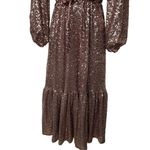 Emerson Fry Frances Rose Gold Chestnut Sequin Maxi Dress sz S Photo 3