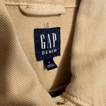 Gap Icon Denim Jacket 100% Cotton Tan Beige Raffia Womens Medium Photo 2
