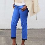 J.Crew  EUC 100% wool cafe capri electric blue and black cuff Photo 1