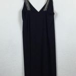 ZARA  Black Midi Dress Small Ribbed Knit Jersey Crochet Strap Vacation Photo 10