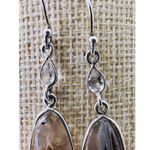Herkemer Diamond Translucent Montana Agate Sterling Silver Dangle Earrings Photo 3
