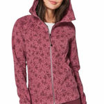 Lululemon  Cotton Fleece Pixie Floral So Merlot Redwood Scuba Hoodie Jacket 4 Photo 0