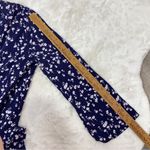In Bloom  Floral Bell Sleeve Tunic Shirt Dress Blue White Small Photo 11