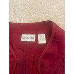 Chico's  Red Velvet Burnout‎ Dressy Blazer Open Front Size Large Valentines Photo 6