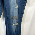 Midnight Velvet‎ Size 14 Jeans Rhinestone Distressed Blue Skinny Mid Rise 829 Photo 4