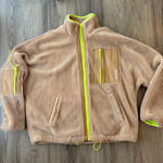 Urban Outfitters  Women’s Tan Fleece Jacket with Neon Accents Size Small Photo 0