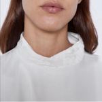 ZARA  Dress Tunic Blouse White Satin Effect Photo 10