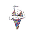 Triangle Cheeky Bright Floral Print Bikini Large Multicolor Photo 5