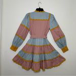 TCEC Pastel Long Sleeves Ruffle Colorful Mini Dress with Yellow Accents Photo 2