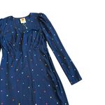 Farm Rio Lucy Dots V-Neck Dress Navy Colorful Long Sleeve Shift Size Small NWT Photo 5