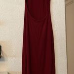 Reformation Carson Red Rib Knit Open Back Bodycon Midi Dress Size Medium Photo 4