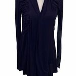 Philosophy  Navy Size Small Rouched Sides Open Front Long Line Cardigan. Photo 0