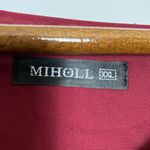 MIHOLL V Neck Short Sleeve Ruffle Chiffon Swiss Dot Flowy Dress Red Size XXL Photo 2