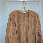 Kori  America Tan/Brown Knit Open Front Hooded Cardigan size S/M Photo 2