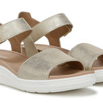 Dr. Scholl's Women's Time Off Sky Gold Smooth Wedge Casual Sandals Size 8.5 NWT Photo 0