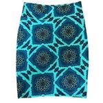 LuLaRoe  Teal Seafoam Mandala Pencil Cassie Skirt Size Small EUC #4296 Photo 0