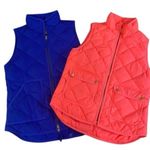 J. crew bundle XS puffer vests zip up pink and blue Photo 0