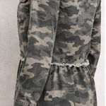 Mystree Savanna Jane Green Gray Camo Utility Jacket Shirt Dress Frayed Hem Size S Photo 0