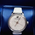Swavorski Swarovski Crystalline Hours Silver Dial White Crocodile Leather Strap Watch, NWB Photo 4