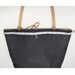 Kate Spade Linen Canvas Tote Bag with Monogram Black and Tan Photo 3