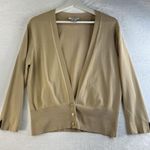 Talbots Vtg  L Cami Sweater Twin Set Button Cardigan Cottagecore Knit Beige Tan Photo 6