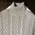 Ivan Grundahl Beige Merino Wool Cable Knit Turtleneck Sweater Dress Size M Photo 8