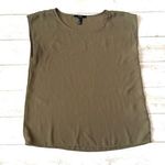 Forever 21  Women’s S/M Olive Green Boxy Cut Blouse Short Sleeve Shirt Size Small Photo 0