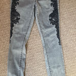 DKNY Jeans Gray Lace Trim Skinny Jeans Women's Size 6 Photo 0